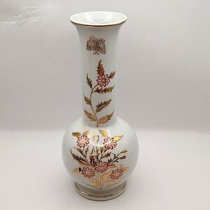 Vintage L & M Flower and Fern Vase 8.25"